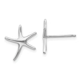 14K White Gold Polished Mini Starfish Earrings