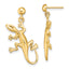 14K Polished Gecko Dangle Earrings