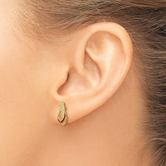 14k 3D W/ Fuschia Enamel Single Flip-Flop Post Earrings