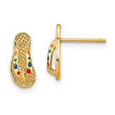 14k 3D W/ Multi-Color Enamel Flip-Flop Earrings