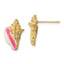 Pink Enamel Conch Shell Stud Earrings in 14K Yellow Gold, 9.4mm - Sophia Jewelers