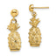 Pineapple Stud Dangle Earrings in 14K Yellow Gold, 6.57mm Textured - Sophia Jewelers