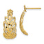 14K D/C Leaf Pattern Post Earrings