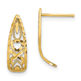 14K D/C Heart and X Mini Post Earrings