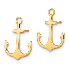 14K Polished 2-D Anchor Post Earrings