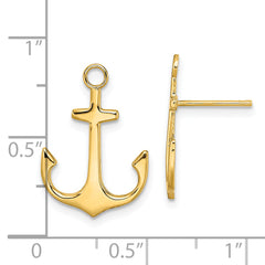 14K Polished 2-D Anchor Post Earrings