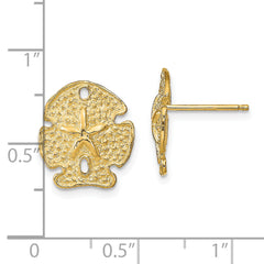 14K Textured Sand Dollar Earrings