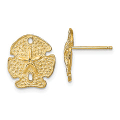 14K Textured Sand Dollar Earrings
