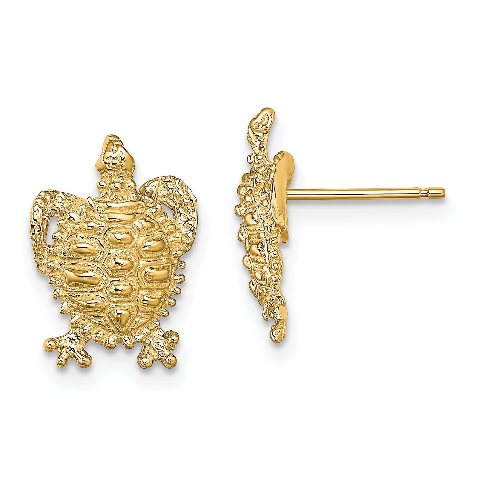 14k Turtle Post Earrings