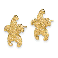14K Puffed Starfish Post Earrings
