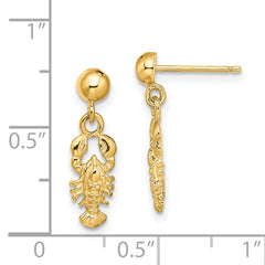 14K Lobster Post Dangle Earrings
