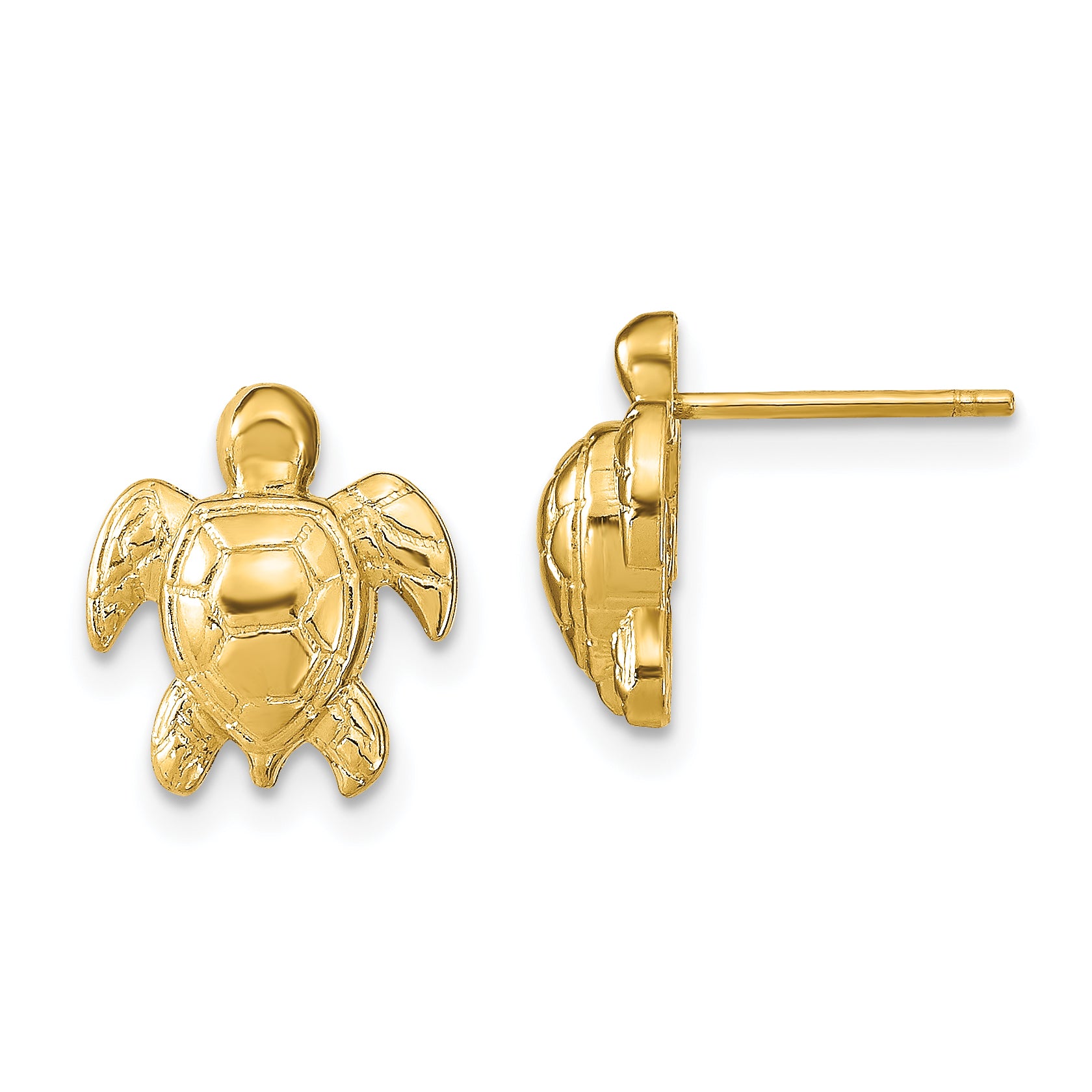 14k Turtle Post Earrings