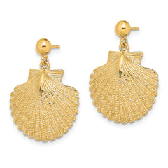 14K Scallop Dangle Earrings