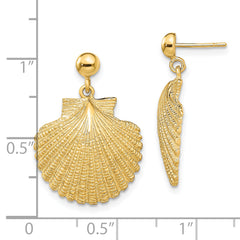 14K Scallop Dangle Earrings