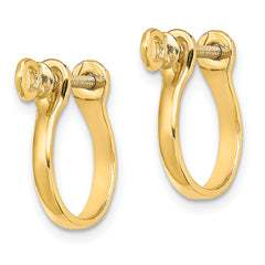 14k 3D Shackle Link Screw Earrings