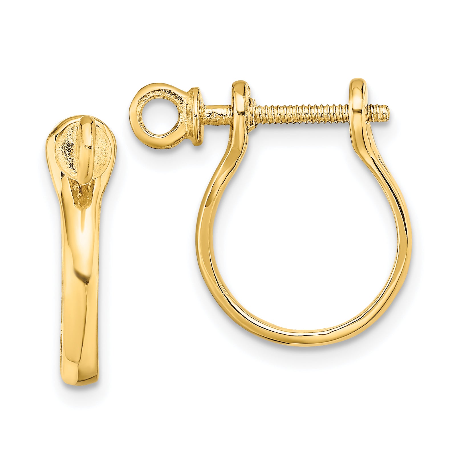 14k 3D Shackle Link Screw Earrings