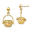 Nantucket Basket Dangle Earrings in 14K Yellow Gold, Moveable - Sophia Jewelers