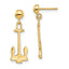 14K Polished Navy Anchor Dangle Earrings