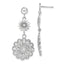Sunflower Double Drop Earrings in 14K White Gold, Diamond-Cut - Sophia Jewelers