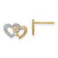 14K w/White Rhodium Polished Intertwined Hearts Post Earrings