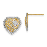 14k w/ RH Filigree Heart Post Earrings