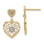 Heart Beaded Filigree Dangle Earrings in 14K Yellow Gold - Sophia Jewelers