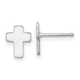14k White Gold Polished Cross Post Earrings