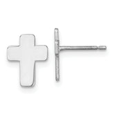 14k White Gold Polished Cross Post Earrings