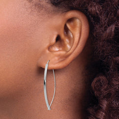 14k 1.75mm Square Tube White Gold Wire Threader Earrings