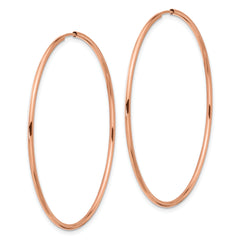 14k Rose Gold 1.50mm Polished Endless Tube Hoop Earrings