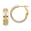 Omega Back Tube Hoop Earrings in 14K Two-Tone Gold, 20mm Diamond-Cut - Sophia Jewelers
