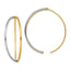 White Oval Dangle Threader Earrings in 14K Yellow Gold, 40mm - Sophia Jewelers