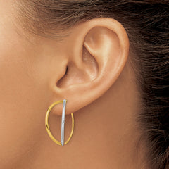 14K w/Rhodium Dangle Threader Earrings