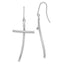 14K White Gold Polished Cross Dangle Earrings