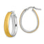 White Teardrop Hoop Earrings in 14K Yellow Gold, 18.25x25mm - Sophia Jewelers