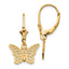 Butterfly Leverback Earrings in 14K Yellow Gold, Textured - Sophia Jewelers