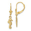 14k 3-D Seahorse Dangle Leverback Earrings - Sophia Jewelers