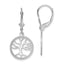 Tree of Life Round Frame Leverback Earrings in 14K White Gold - Sophia Jewelers