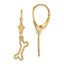 Mini Dog Bone Leverback Earrings in 14K Yellow Gold - Sophia Jewelers