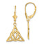 Celtic Trinity Knot Dangle Leverback Earrings in 14K Yellow Gold - Sophia Jewelers