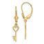 14K Polished Heart Key Leverback Earrings