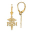 Rn Caduceus Leverback Earrings in 14K Yellow Gold - Sophia Jewelers