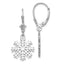 14K White Gold Snowflake Dangle Leverback Earrings