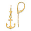 2-D Anchor Leverback Earrings in 14K Yellow Gold - Sophia Jewelers