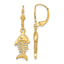 Fishbone Leverback Earrings in 14K Yellow Gold - Sophia Jewelers