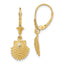 2-D Beaded Scallop Shell Leverback Earrings in 14K Yellow Gold - Sophia Jewelers