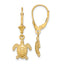 14K 3-D Polished Mini Sea Turtle Leverback Earrings - Sophia Jewelers