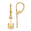 14K Polished Navy Anchor Leverback Earrings