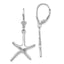 14K White Gold Dancing Starfish Leverback Earrings - Sophia Jewelers