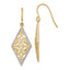 Diamond Shape Filigree Dangle Earrings in 14K Yellow Gold, Diamond-Cut - Sophia Jewelers